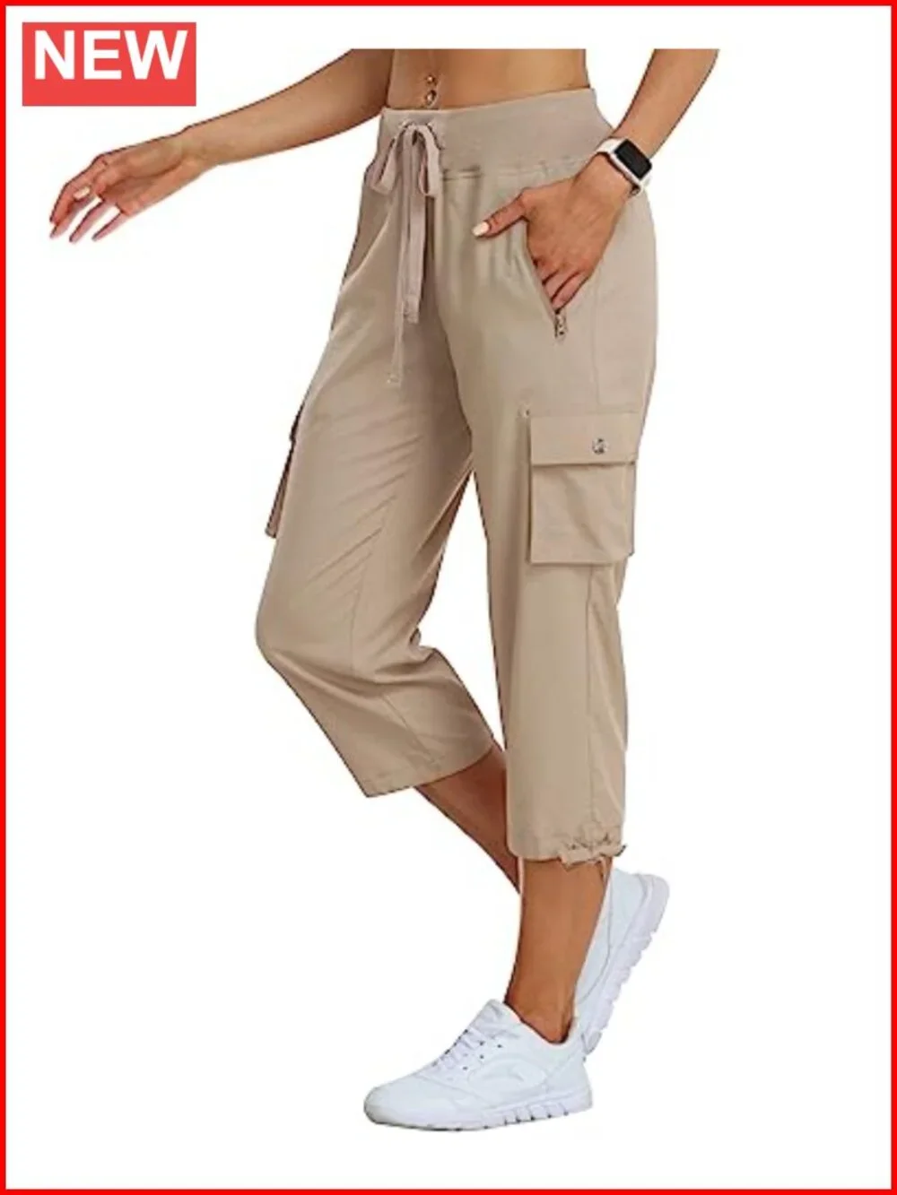 Women's Cargo Capris Hiking Pants Lightweight Quick Dry Outdoor Travel Athletic